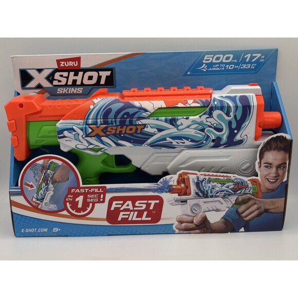 X-Shot Kids Water Gun Fast-Fill Hyperload Water Gun Squirt Blaster Skins New - Picture 1 of 7